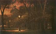 Mihaly Munkacsy Park Monceau at Night Sweden oil painting artist
